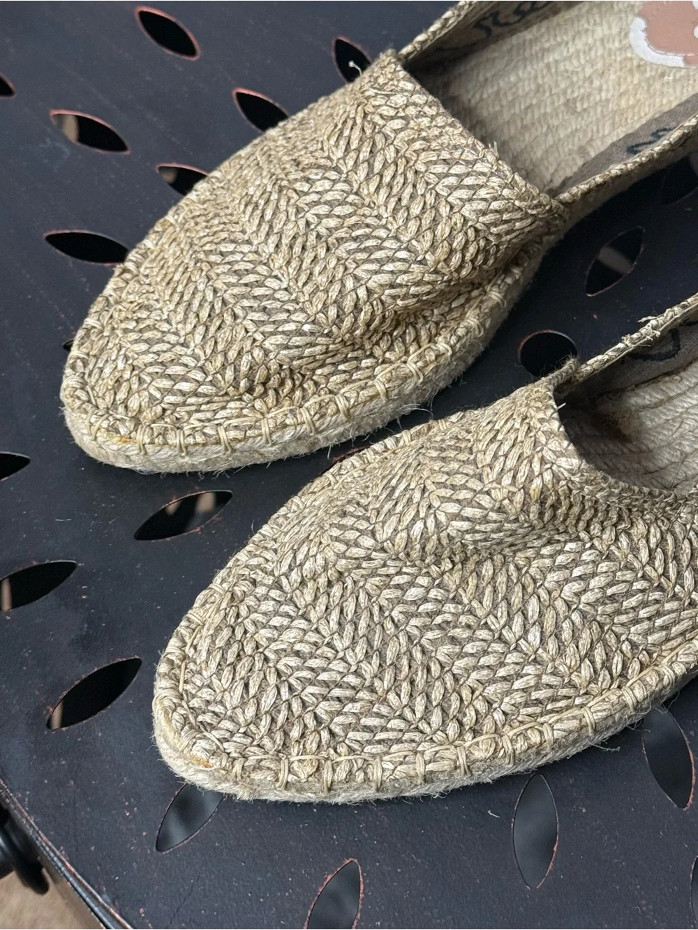 Zara Woven Espadrille Slip-Ons in Natural Beige